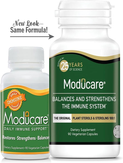 Moducare Immune Support - Plant Sterols & Sterolins for Immune System Modulation - Optimal Health Support* - Non-GMO, Gluten-Free & Dairy-Free - 180 Vegetarian Capsules (180 Servings)