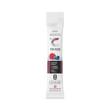 CELSIUS On-the-Go Powder Stick Packs, Zero Sugar (14 Sticks per Pack), Berry, 2.5 Ounce