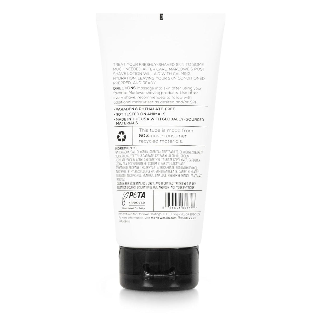 MARLOWE. No. 141 Shave Cream 6 oz and No. 144 Post Shave Lotion 6 Oz, Conditioning
