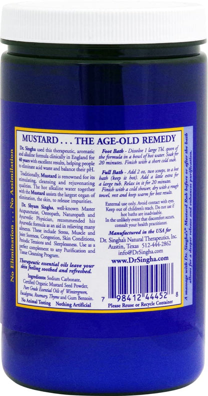 Dr. Singha's Mustard Bath Soak – Aromatherapy Bath Salts with Mustard Seed & Essential Oils for Muscle Relaxation, Stress Relief & Soothing – Epsom Salt Alternative, 16 oz