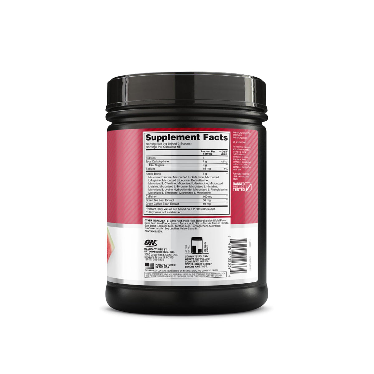 Optimum Nutrition Amino Energy - Pre Workout with Green Tea, BCAA, Amino Acids