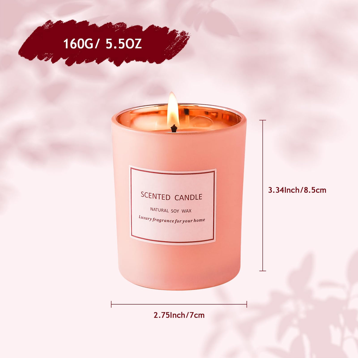 POWSHELF Scented Candle Gifts for Women, Bathroom Decor Candle for Home Scented, 5.5 Oz Jar