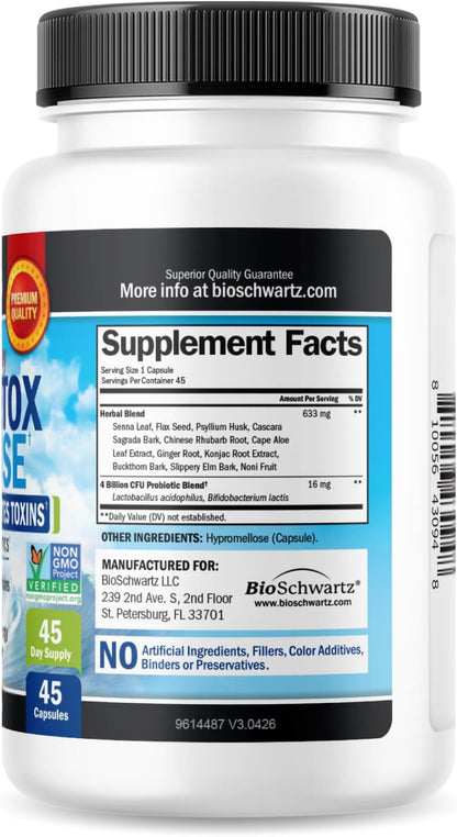 Colon Cleanser and Detox for Digestive Support, 15 Day Fast-Acting Cleanse