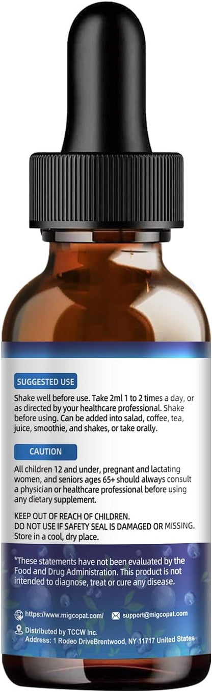 Migcopat Methylene Blue Drops, with Alpha GPC, Lion’s Mane & Bacopa, 2 fl oz