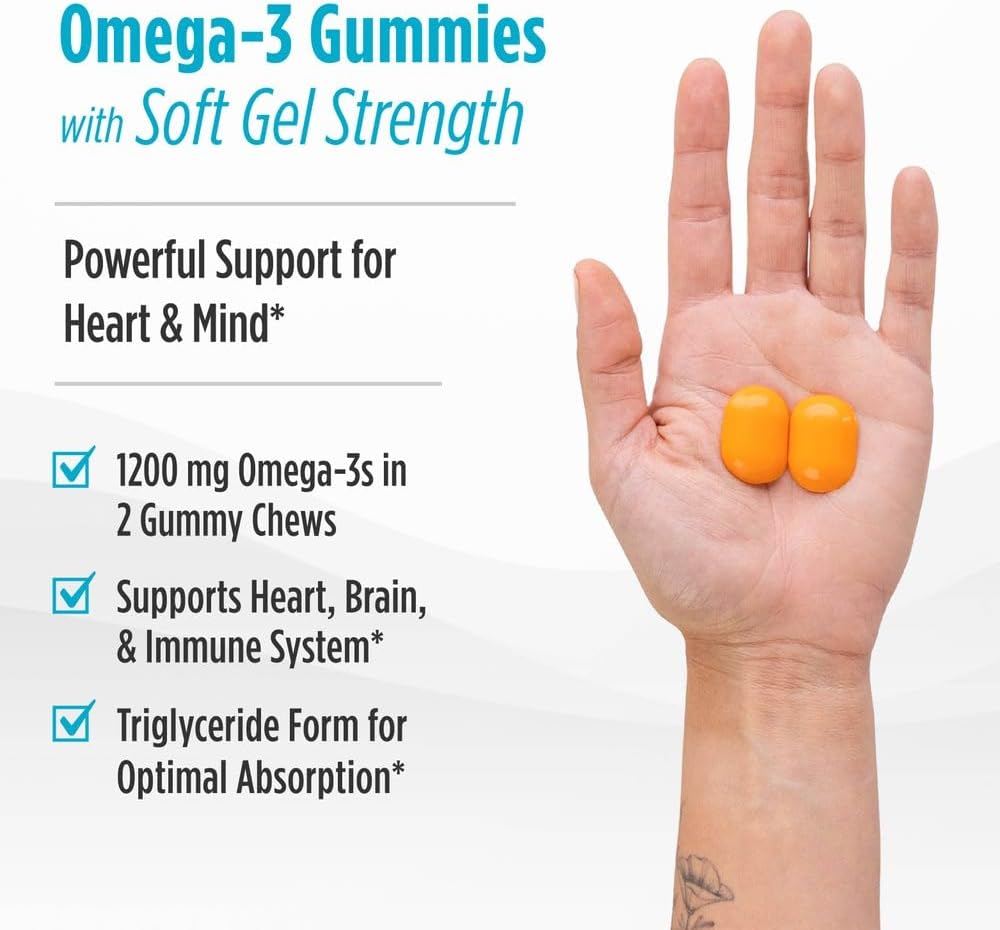 Nordic Naturals Omega 3 Gummies - Ultimate Omega - 54 Count - Tropical | Tropical Fruit gummies. Zero sugar. High-potency omega-3 (Ultimate Omega formula). Heart & brain support. Non-GMO. 54 count.