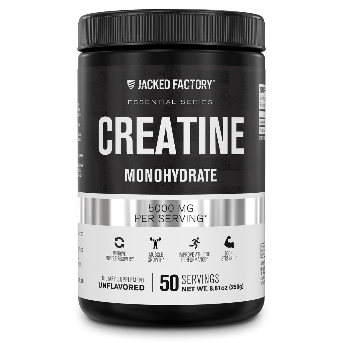 Jacked Factory Creatine Monohydrate Powder 250g - Creatine Supplement for Muscle 