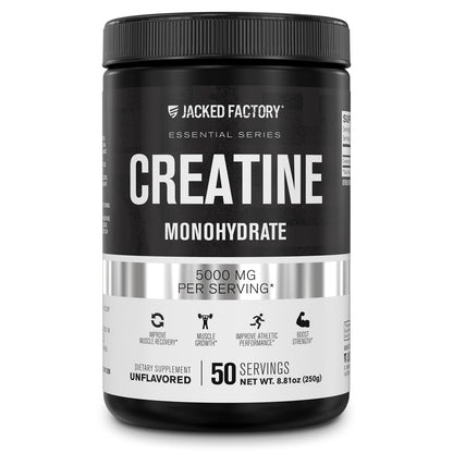 Jacked Factory Creatine Monohydrate Powder 250g - Creatine Supplement for Muscle 
