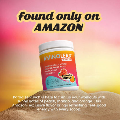 AminoLean Pre Workout Powder & Natural Amino Energy with Vegan BCAA + EAA | Jitter-Free Preworkout Energy from Green Tea + Amino Acids & Weight Management for Women & Men - Vegan, Zero Sugar, No Crash