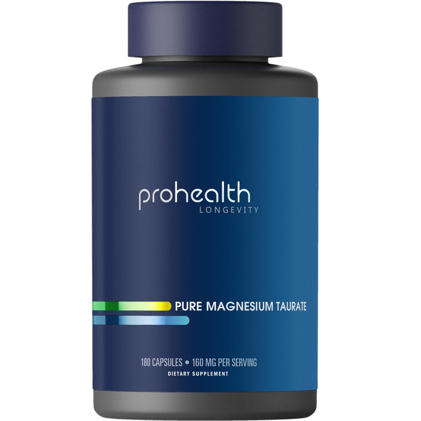 ProHealth Pure Magnesium Taurate, 160mg per Serving | Optimal Bioavailability Supplement for Healthy Aging | Supports Brain, Heart, and Muscle Health | Third-Party Tested for Quality | 180 Capsules