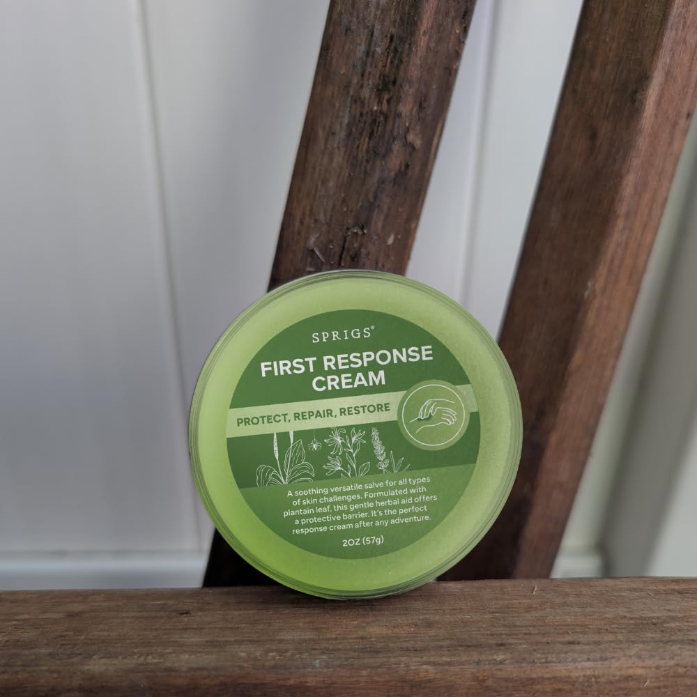 SPRIGS First Response Cream 2 oz – Soothing Skin Repair Cream for Dry, Irritated & Sensitive Skin, Moisturizing Herbal Salve to Protect, Restore & Nourish Face, Hands, Body & Outdoor Skin Care