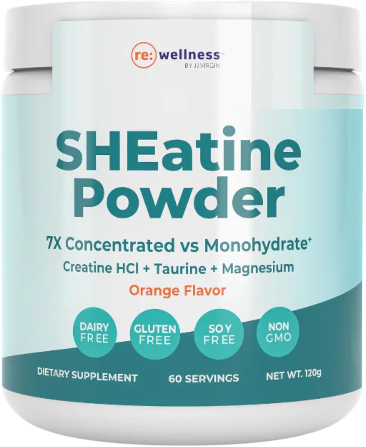 Reignite Wellness by JJ Virgin | SHEatine Powder | Creatine Trifecta for Powerful Aging | Creatine HCL, Taurine & Magnesium Glycinate | Orange Flavor 60 Servings