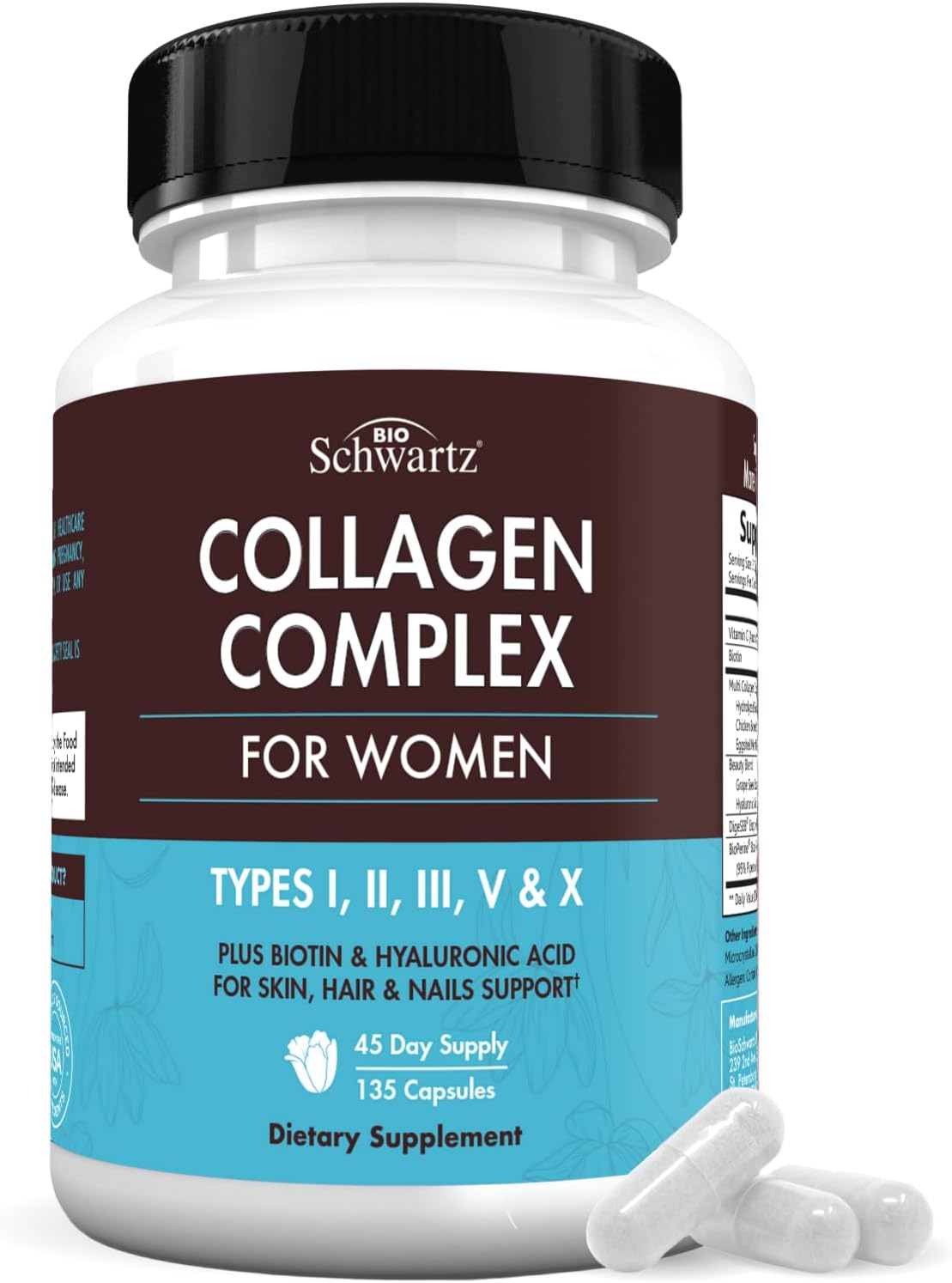 Collagen Peptide Capsules - Multi Collagen Supplements for Women, 135ct