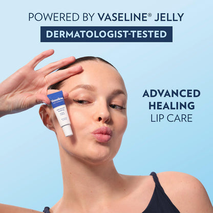 Vaseline Lip Therapy Advanced Healing 3-Pack – White Petroleum Moisturizing Lip Balm for Extremely Dry Lips, 0.35 Oz Ea
