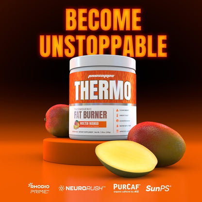 PROSUPPS Thermo Fat Burning Thermogenic Powder Molten Mango and 3000 L-Carnitine Berry - Weight Management and Pre Workout - Energy, Mood, Appetite Control