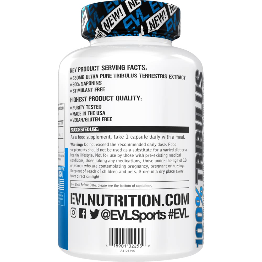 Invigorating Pure Tribulus Terrestris for Men - Performance Maximizing Testosterone Booster Tribulus Terrestris Supplement with 90% Saponins - Plant Based Stamina Strength and Energy Pills for Men
