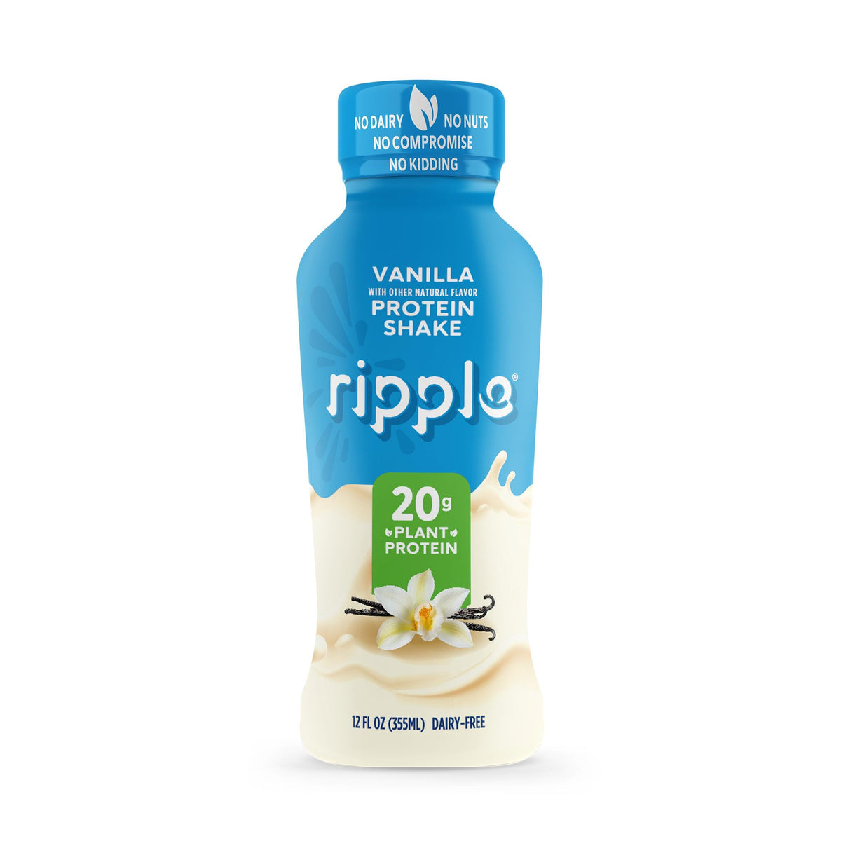 Ripple Vegan Protein Shake | Vanilla | 20g Nutritious Plant Based Pea Protein | Shelf Stable
