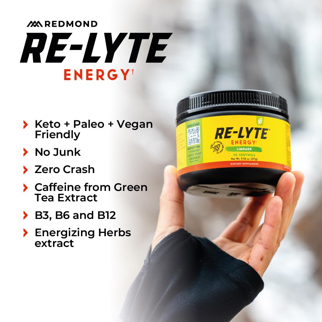 Redmond Re-Lyte Energy Electrolyte Mix, Raspberry Mango, 8.6oz Jar