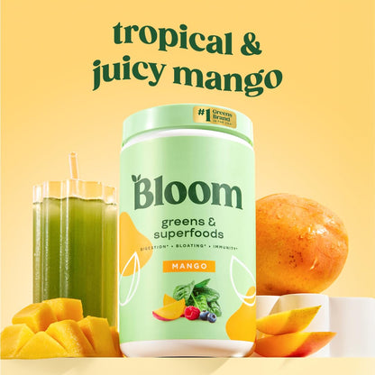 Bloom Nutrition Superfood Greens Powder, Berry, 30 Servings | Digestive Enzymes with Probiotics and Prebiotics, Gut Health, Bloating Relief for Women, Chlorella, Green Juice Mix