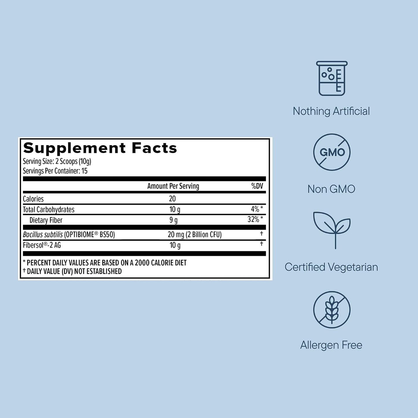 Zenwise Health Metabolic Probiotics Daily Fiber Powder Prebiotic - 15 Day | 15-day Supply, 10g Soluble Fiber, Fibersol, Satiety, Metabolic Probiotics, Appetite Control, Unflavored Powder