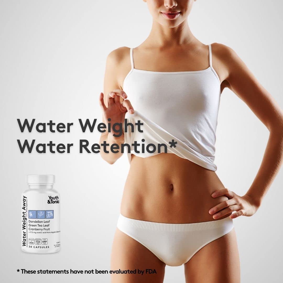 Youth & Tonic Natural Water Weight Away Pills for Swelling Water Retention