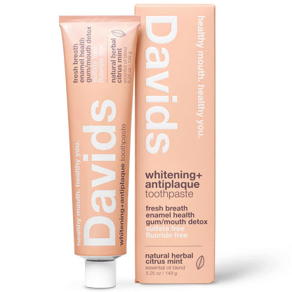 Davids Fluoride Free Toothpaste Teeth Whitening SLS Free Peppermint 5.25oz