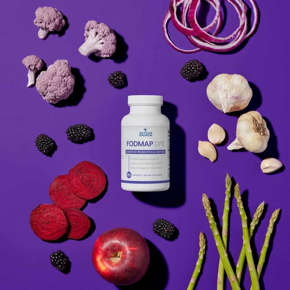 Arthur Andrew Medical, FODMAP DPE, Digestive Enzymes, 60 Capsules | Digestive Enzymes, & Probiotics For FODMAP Intolerance & The Digestion Of Fermentable Foods. Vegan, Non-GMO
