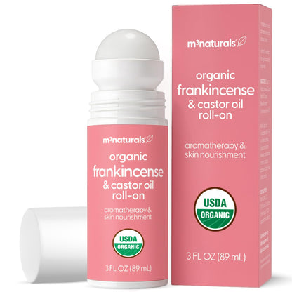 Organic Castor Oil Roll On - Extra Virgin, Unrefined & Hexane-free (3oz)