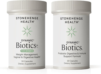 Stonehenge Health Dynamic Biotics+ for Women + Dynamic Biotics Probiotics Bundle Supplements to Support Digestive & Feminine Health