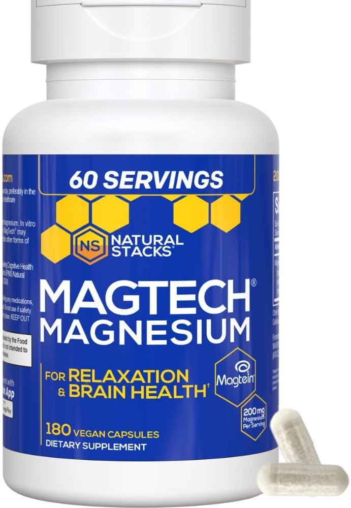 Magtech Magnesium Capsules + Hydration Creatine Powder Lemon Lime Bundle - 3 Forms of Magnesium - Featuring Magtein L-Threonate - Brain Health & Hydration Support* - 74 Total Servings