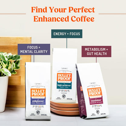 Bulletproof Original Medium Roast Ground Coffee,100% Arabica Coffee, Clean Coffee Tested for Toxins, Sustainably Sourced, 12 Ounces