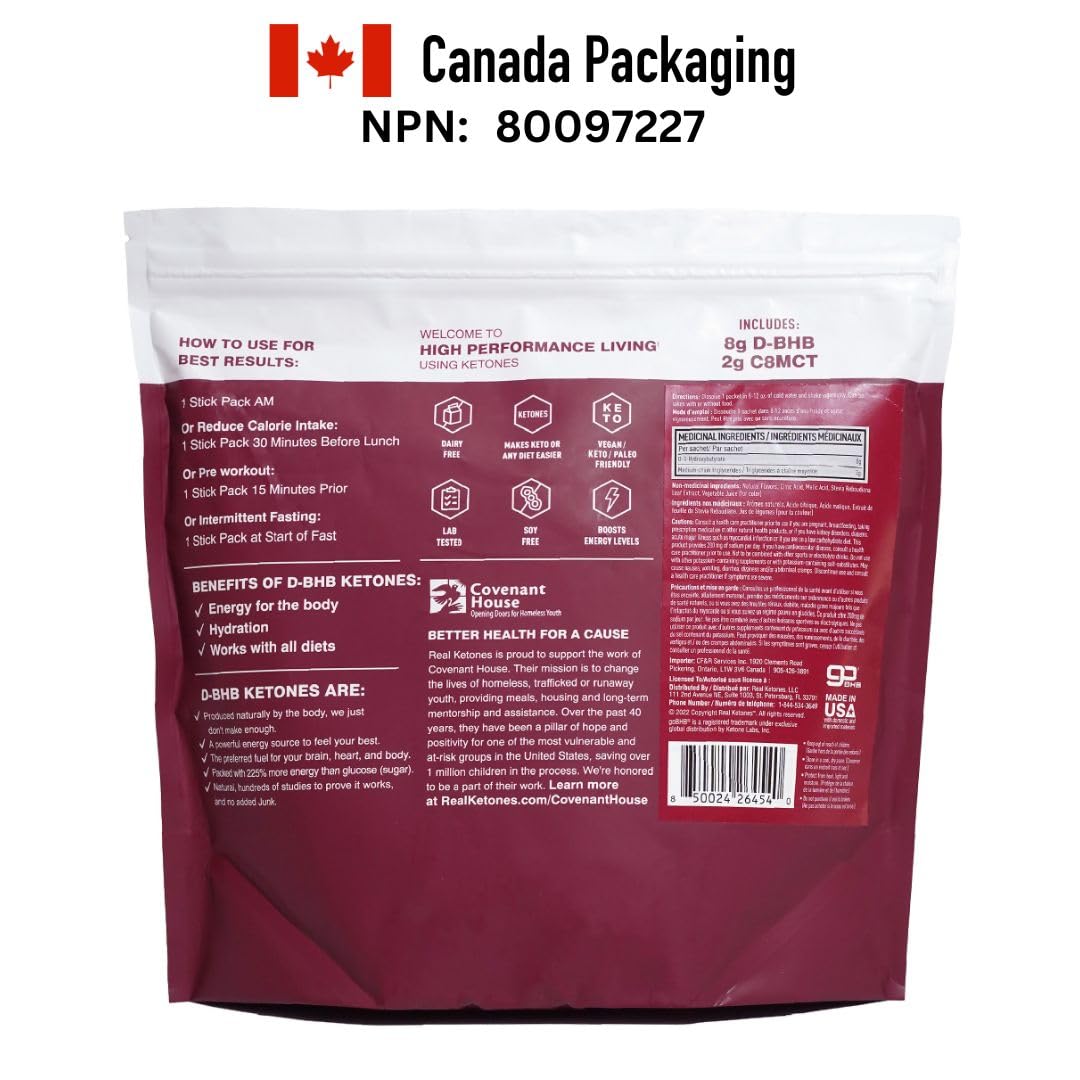 Real Ketones MCT & BHB Exogenous Ketones Drink Mix Packets Elevate Keto Electrolytes