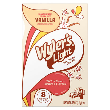Wyler's Light Vanilla Singles To Go Drink Mix - 8 Count, Pack of 3