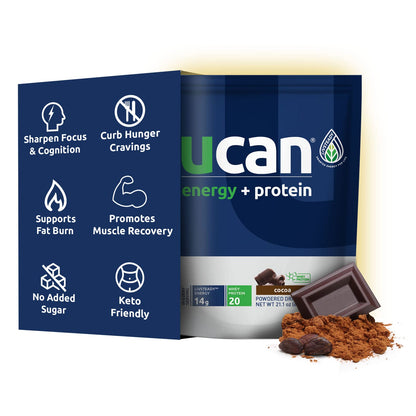 UCAN Energy + Whey Protein Powder - 19g Per Serving with Amino Acids EAAs & BCCAs 