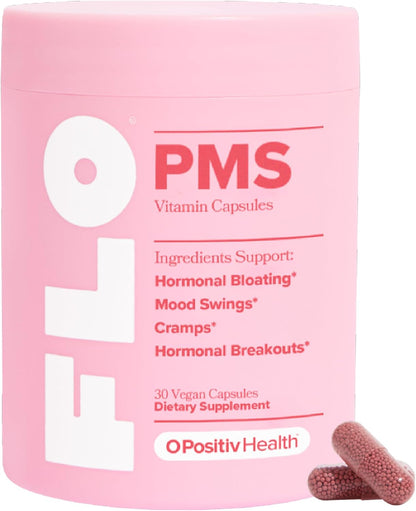FLO PMS for Hormonal Breakouts, Bloating, Cramps, & Mood – 30-Day Supply