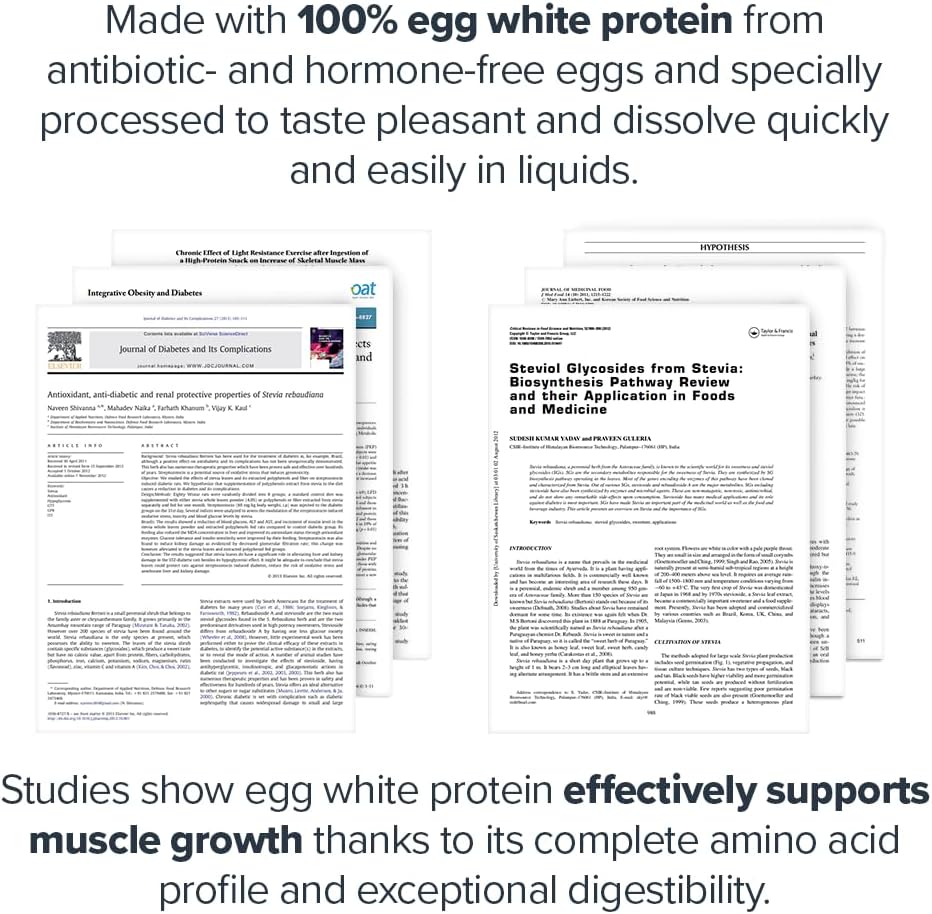 LEGION Egg+ Protein Powder with BCAAs - Naturally Sweetened and Flavored Egg White Protein Powder - Fast Digesting Protein for Muscle Growth and Strength, Vanilla, 20 Servings