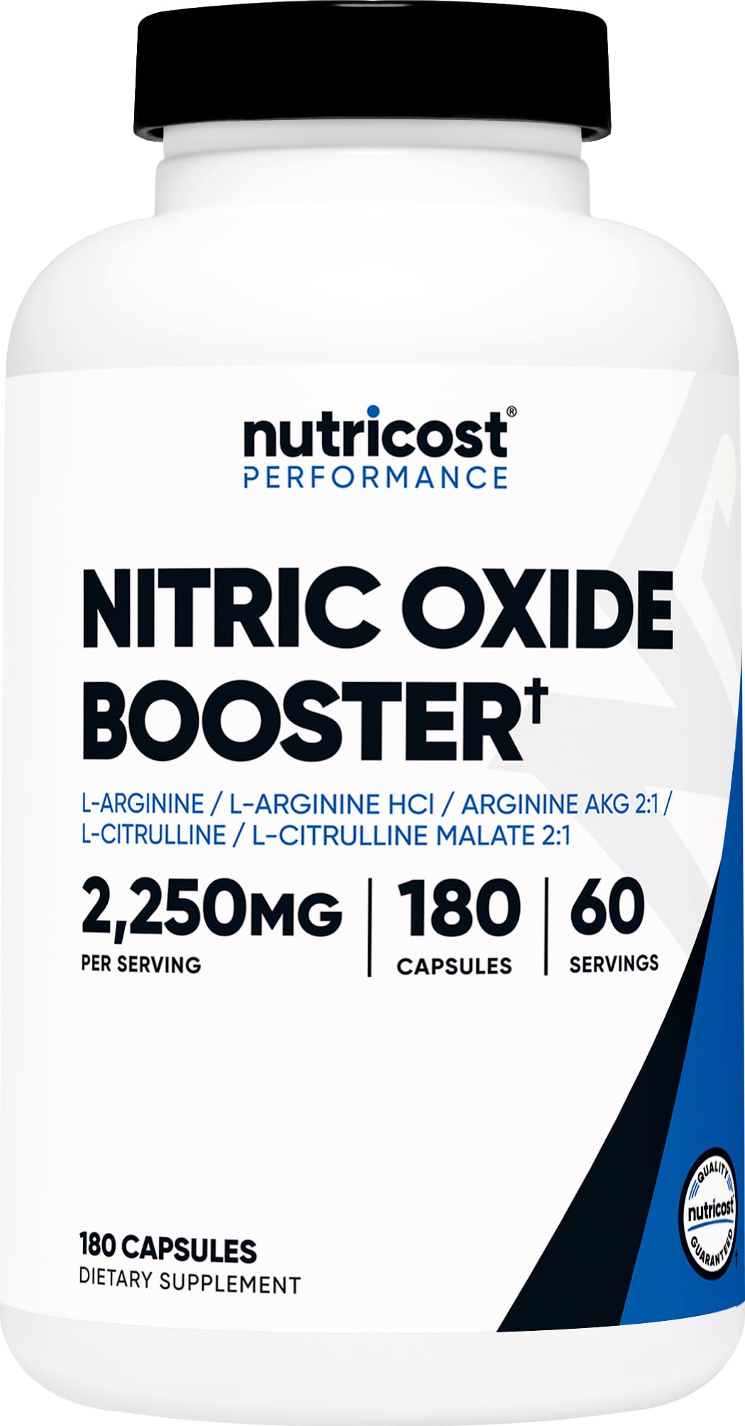 Nutricost Nitric Oxide Booster 2250mg, 180 Capsules - 750mg Per Casule, 60 Servings - Gluten Free and Non-GMO | 750mg Per Casule, 60 Servings, GMO-Free