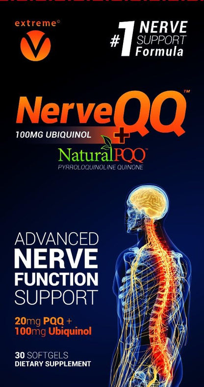 NerveQQ Ultra Advanced Formula Neuropathy Support - #1 Recommended Nerve Growth Factor (NGF) Health and Function. 100mg of Ubiquinol (QH) Plus Natural PQQ 20mg (Vegetarian Softgels)