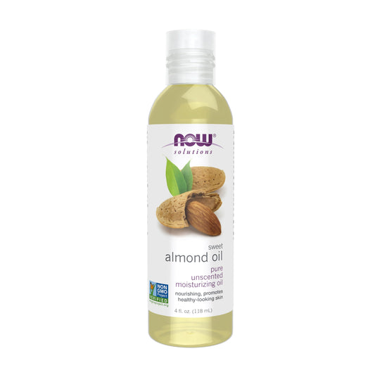 NOW Foods Solutions, Sweet Almond Oil, 100% Pure Moisturizing Oil, Promotes Healthy-Looking Skin, Unscented Oil, 16-Ounce,Package may vary