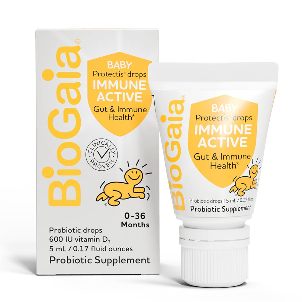 BioGaia Immune Active Baby Probiotic Drops + Vitamin D | Immune & Digestive | Pediatrician-Recommended | Supports Immune Health | Promotes Digestive Health & Regularity | Baby & Toddlers | 50 Day Supply