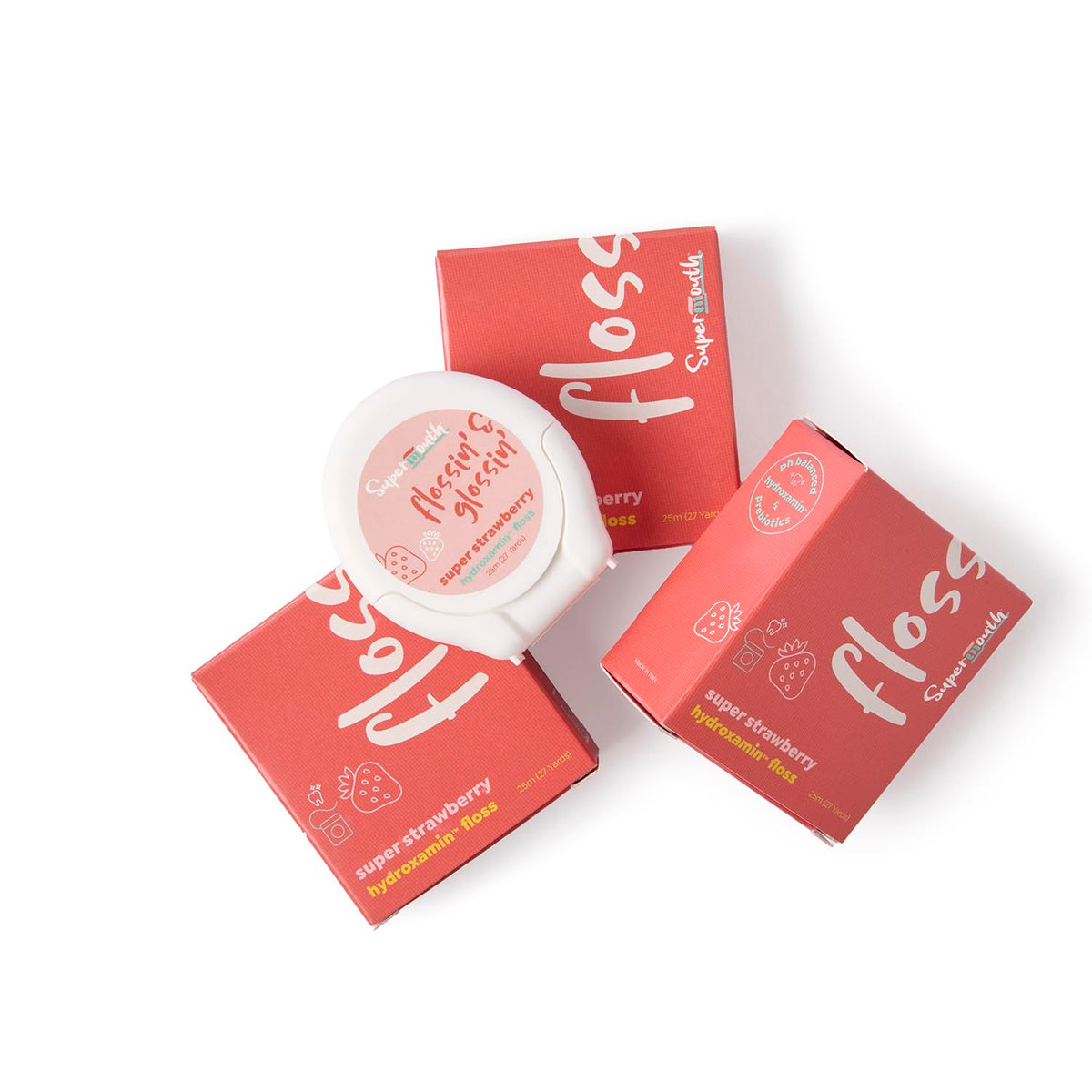 SuperMouth Nano Hydroxyapatite Floss, Fluoride Free, 3 Pack, Mint