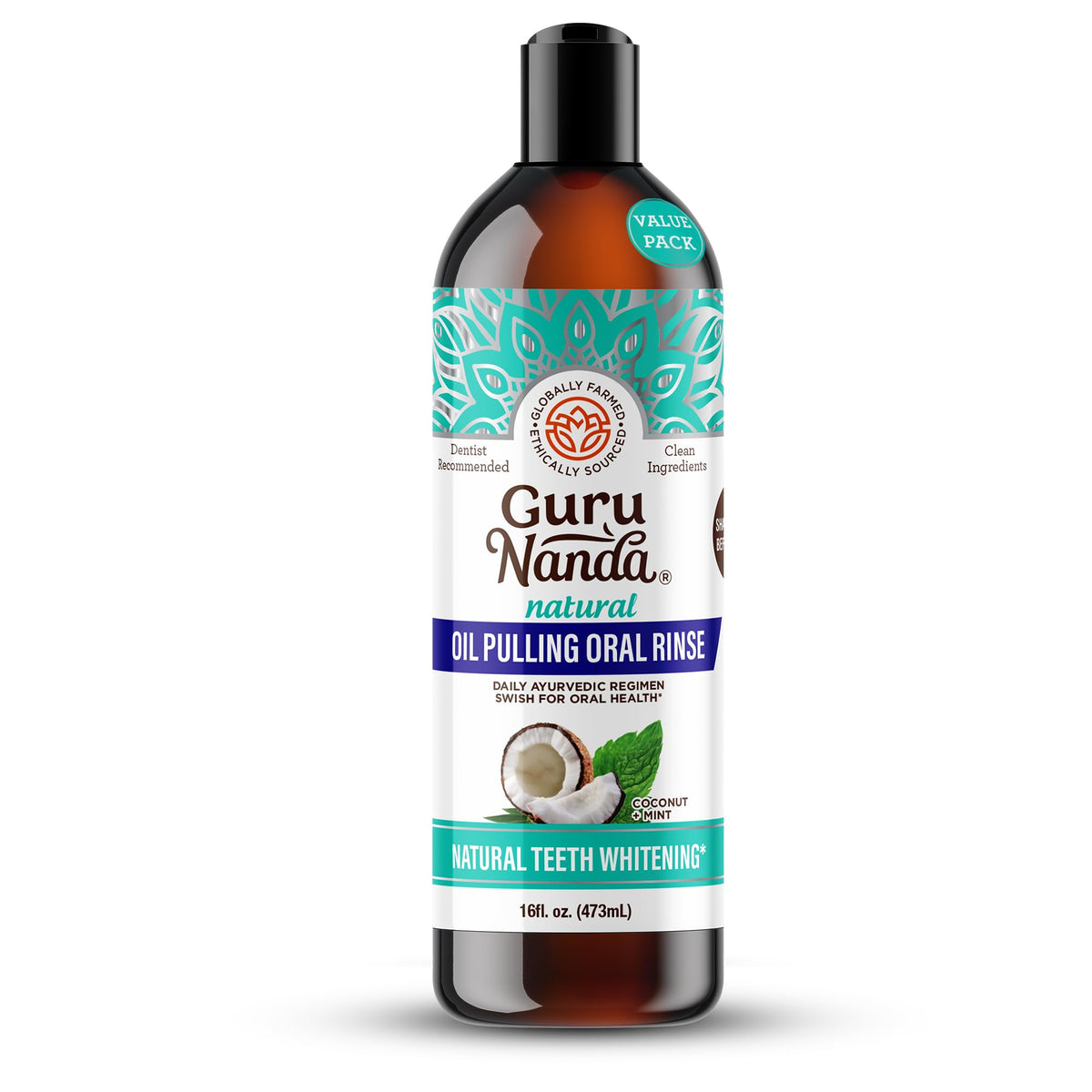 GuruNanda Coconut Oil Pulling with 7 Essential Oils and Vitamin D3, E, K2 (Mickey D)