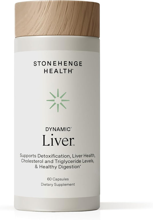 Stonehenge Health Dynamic Liver – Siliphos Milk Thistle Formula – Liver Support & Antioxidant Support, Gut-Liver Axis, Selenium, Zinc, Vitamin E, Ginger, Beetroot Extract, Non-GMO, 60 Veg Caps