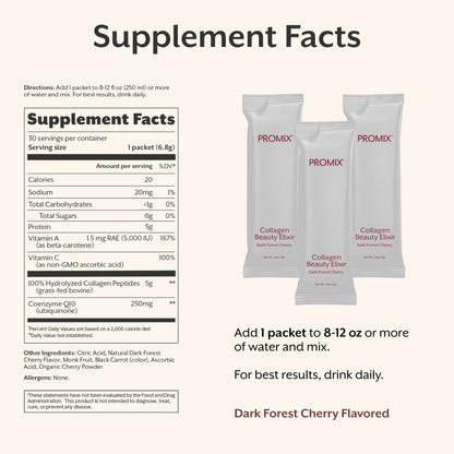 ProMix Nutrition Collagen Beauty Elixir (30 Sticks) | Watermelon (Dark Cherry)