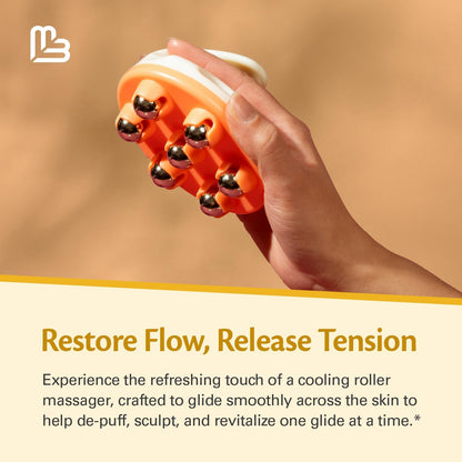 Lymphatic Drainage Roller for Body Sculpting & Cellulite, Orange by M3
