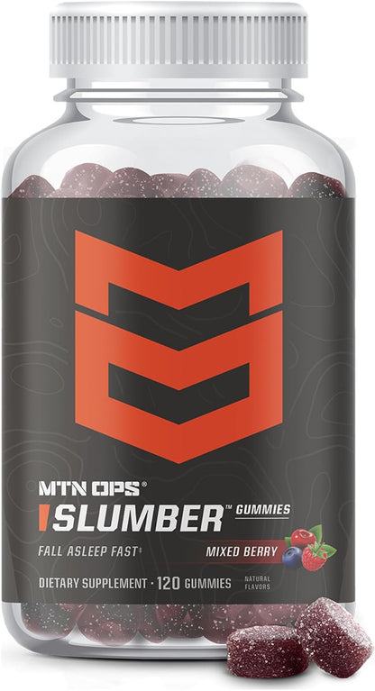 MTN OPS Slumber Gummies with Melatonin & Tart Cherry, Mixed Berry