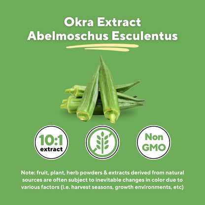 Vitapia Okra Extract - Heart Health, Antioxidant, Gut & Digestion, Wellness Support - 10:1 Ratio & 120 Veggie Capsules - Non-GMO, Gluten-Free, Vegan Supplement