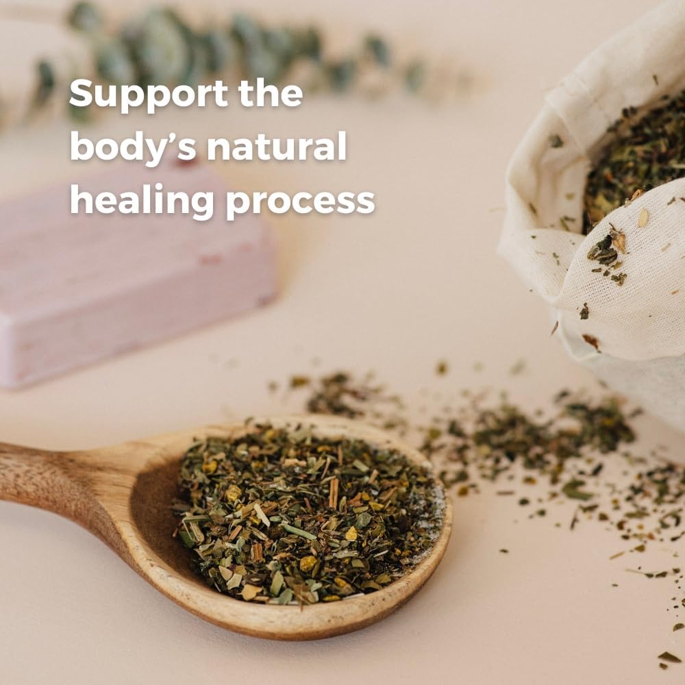 SPRIGS Mama Bear The First Bath, 8 Oz | Natural Herbal Postpartum Recovery Soak | Reusable Bathtub Bag with Sea Salt & Soothing Herbs like Uva Ursi & Goldenseal | For Postnatal Bathing & Perineal Care
