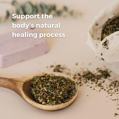 SPRIGS Mama Bear The First Bath, 8 Oz | Natural Herbal Postpartum Recovery Soak | Reusable Bathtub Bag with Sea Salt & Soothing Herbs like Uva Ursi & Goldenseal | For Postnatal Bathing & Perineal Care