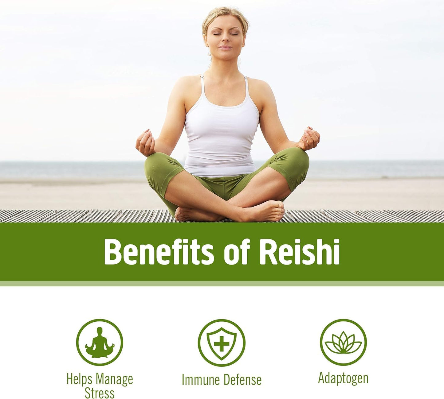 Om Mushroom Superfood Reishi Organic Mushroom Powder, 100 Servings, Organic Adaptogen Powder for Stress Relief and Immune Health
