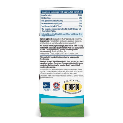 Nordic Naturals Omega-3 Pet, 1380mg Fish Oil for Dogs w/EPA DHA - 16oz | Delivers 1380 mg of omega-3s per teaspoon with EPA and DHA to support heart health, immunity, and overall vitality in dogs